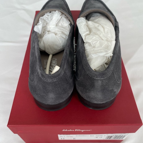 Salvatore Ferragamo Mens Grandioso Double Gancini Bit Suede Slip On Loafers 12 E - Picture 3 of 7